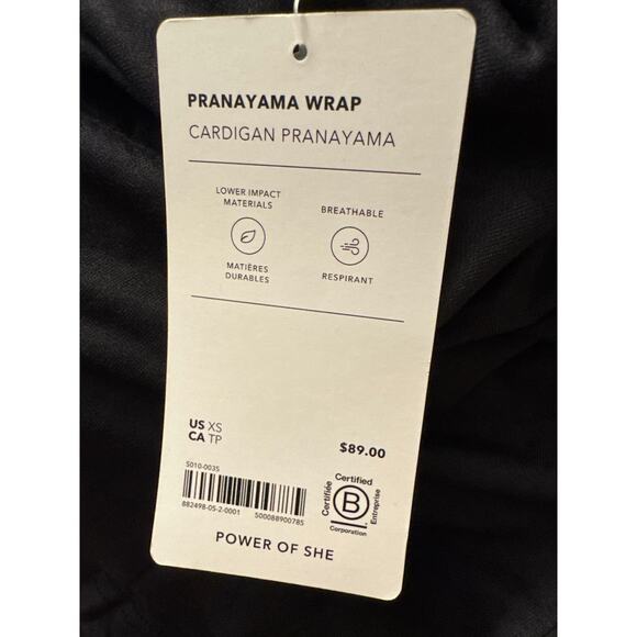 Athleta Pranayama Wrap Cardigan Black XS Comfy Sweater Fall 2023 MRSP$89 New NWT - Picture 9 of 10